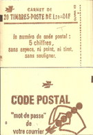 CARNET 1974-C 4a Sabine De Gandon "CODE POSTAL" Daté 29/12/78 Fermé. Parfait état Bas Prix Produit RARE - Modernes : 1959-...