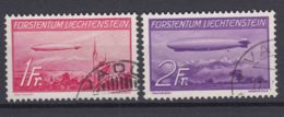 Liechtenstein 1936 Airmail Zeppelin Mi#149-150 Used - Used Stamps
