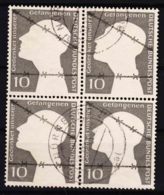 Germany 1953 Mi#165 Used Piece Of Four - Used Stamps