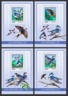 GUINEA REP. 2019 MNH Swallows Schwalben Hirondelles S/S - IMPERFORATED - DH1918 - Schwalben