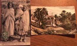 Delcampe - 2 Cpa, Scènes Et Types, Le Sud, Jeune Ménage, Le Sud Algérien, Afrique Du Nord - Szenen