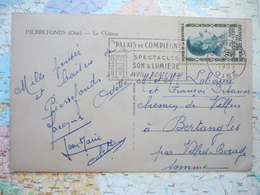 Palais De Compiègne Spectacle Son Et Lumière Avril-Septembre 3/06/1959 Compiègne Sur CP Pierrefonds Le Château - Mechanical Postmarks (Advertisement)