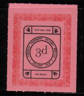 GREAT BRITAIN GB 1971 POSTAL STRIKE MAIL OSBOURNE EMERGENCY DELIVERY SERVICE SUTTON BELMONT PINK PRE-DECIMAL 3d NHM - Werbemarken, Vignetten