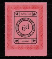 GREAT BRITAIN GB 1971 POSTAL STRIKE MAIL OSBOURNE EMERGENCY DELIVERY SERVICE SUTTON BELMONT PINK PRE-DECIMAL 6d NHM - Local Issues