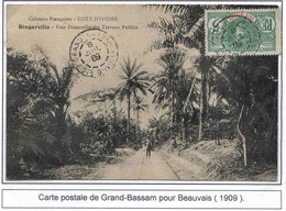 Cote D'Ivoire Ivory Coast Grand Bassam 1909 / Carte Lettre Chemin Fer Decauville Cover - Briefe U. Dokumente