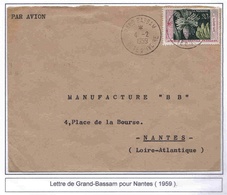 Cote D'Ivoire Ivory Coast Grand Bassam 1959  Lettre Cover Banane Production Agricole - Lettres & Documents