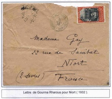 Soudan Mali Gourma Rharous 1932 Lettre Cover - Covers & Documents