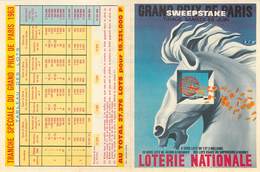 Publicités - Loterie Nationale - Hippisme - Courses De Chevaux - Grand Prix De Paris - Reclame