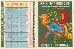 Publicités - Loterie Nationale - Hippisme - Courses De Chevaux - Prix D'Amérique - Illustrateur Lesourt - Reclame