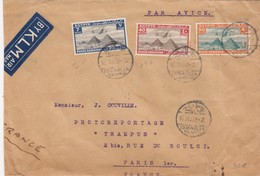 COVER EGYPTE. 1937. PAR AVION BY KLM. ISMAILIA TO PARIS FRANCE - Lettres & Documents
