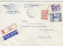 LETTRE. COVER. ROMANIA. PAR AVION. REGISTERED PLOIESTI TO FRANCE - Postmark Collection