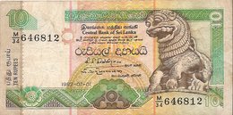 Sri Lanka (1992) - 10 ROUPIES (TEN RUPPEES) CENTRAL BANK OK SRI LANKA - Sri Lanka