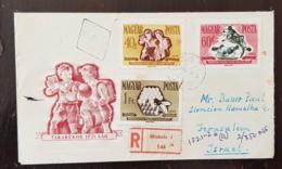 HONGRIE Abeilles, Abeille, Bees, Abejas, 3 Valeurs 1958 Sur Lettre Recommandée HONGRIE Pour ISRAEL - Abeilles