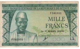 GUINEA 1000 Francs P15   Dated  1st Mars 1960  (President Touré At Front + Banana Harvest At Back) - Guinée