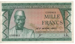 GUINEA 1000 Francs P15   Dated  1st Mars 1960  (President Touré At Front + Banana Harvest At Back) - Guinee