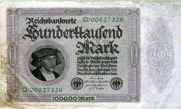 Billet Allemand De 100000 Mark Le 1 Février 1923 - 7 Chiffres En T B - - 100000 Mark