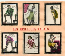 NUS - PIN-UP, STARLETTES , BELLES HORIZONTALES - SIX CARTES CIGARETTE BASTOS - MELIA - Montées /cartonnage Belle Pub DOS - Melia