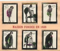 NUS - PIN-UP, STARLETTES , BELLES HORIZONTALES - SIX CARTES CIGARETTE BASTOS - MELIA - Montées /cartonnage Belle Pub DOS - Melia