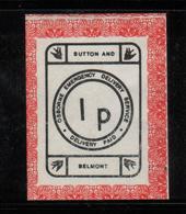 GREAT BRITAIN GB 1971 POSTAL STRIKE MAIL OSBOURNE EMERGENCY DELIVERY SERVICE SUTTON BELMONT WHITE DECIMAL 1p NHM - Cinderellas