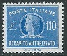 1977 - ITALIA / ITALY - RECAPITO AUTORIZZATO /  AUTHORIZED DELIVERY STAMPS. MNH - Colis-concession