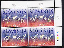 SLOVENIA 1998 United Slovenia Block Of 4. MNH / **.  Michel 233 - Slowenien