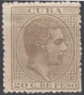 1884-200 CUBA ESPAÑA SPAIN. 20c SEPIA OLIVA. 1888. ALFONSO XII. Ed.104. MNH. - Prefilatelia