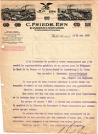 1 Faktuur Wald Rheinland C.Friedr. Ern Rasiermesserfabrik Steichriemer Fabriek C1922 Rasoirs Ciseaux Cuirs à Rasoirs - 1900 – 1949
