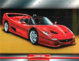 VOITURE D'EXCEPTION - FERRARI F 50 + FICHE TECHNIQUE - FORMAT 285X220 . PAPIER GLACE - Voitures