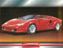 VOITURE D'EXCEPTION - LAMBORGHINI COUNTACH + FICHE TECHNIQUE - FORMAT 285X220 . PAPIER GLACE - Voitures