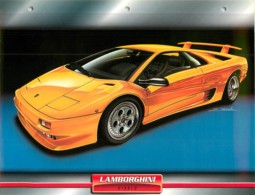 VOITURE D'EXCEPTION - LAMBORGHINI DIABLO + FICHE TECHNIQUE - FORMAT 285X220 . PAPIER GLACE - Voitures