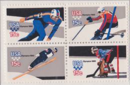 USA 1980 Olympic Games Lake Placid 4 Different Stamps In Block Of Four MNH/** (H53) - Winter 1980: Lake Placid