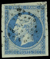 Oblitéré N° 14Ba, 20c Type II, Bleu Sur Vert, Obl Légère, T.B. - Sonstige & Ohne Zuordnung