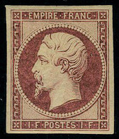 Neuf Avec Charnière N° 18d, 1f Empire Carmin, Réimpression, Cl, Superbe - Altri & Non Classificati