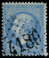 Oblitéré N° 22, 20c Bleu Obl GC 4180 En Noir, Vias (33) Pothion, RR. - Sonstige & Ohne Zuordnung
