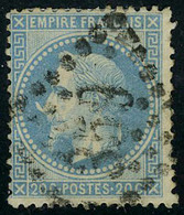 Oblitéré N° 29Bb, 20c Bleu Type II, Variété à La Corne, 1 Dent Courte Sinon T.B. - Andere & Zonder Classificatie