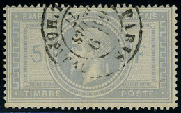 Oblitéré N° 33A, 5f Violet-gris, 5 Et F En Bleu, Superbe, Signé Calves - Sonstige & Ohne Zuordnung