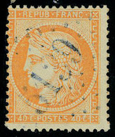 Oblitéré N° 38, 40c Orange Obl GC 5139 Kustendje En Bleu, Très Belles Frappe Superbe Signé Brun - Otros & Sin Clasificación