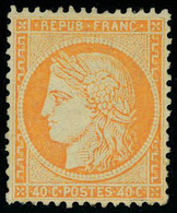 Neuf Avec Charnière N° 38b, 40c Orange Clair, Bon Centrage, Forte Charnière, T.B. - Autres & Non Classés