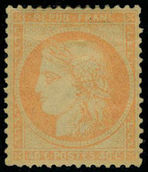 Neuf Avec Charnière N° 38e, 40c Orange Papier Jaunatre, T.B. - Otros & Sin Clasificación