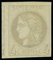 Neuf Avec Charnière N° 41B, 4c Gris Report 2, Belles Marges Dont 1 Voisin T.B. Signé A Brun - Andere & Zonder Classificatie