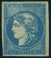 Neuf Avec Charnière N° 44B, 20c Bleu, Type I Report 2, Restauré, Aspect T.B. - Sonstige & Ohne Zuordnung