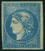 Neuf Avec Charnière N° 44B, 20c Bleu, Type I Report 2, Restauré, Aspect T.B. - Altri & Non Classificati