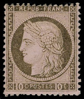 Neuf Avec Charnière N° 54a, 10c Brun Foncé Sur Rose, Gros Chiffres 10, T.B. Signé A Brun, 2 Dents Courtes - Sonstige & Ohne Zuordnung