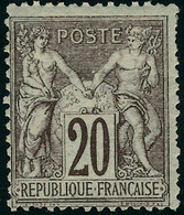 Neuf Avec Charnière N°67. 20c Brun-lilas, Type I, Quelques Dents Courtes, Sinon T.B. - Altri & Non Classificati