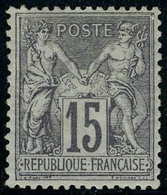 Neuf Avec Charnière N° 77, 15c Gris, Type II, Bon Centrage, TB, Signé Calves - Other & Unclassified