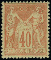 Neuf Avec Charnière N° 94, 40c Rouge Orange, Cl, T.B. - Andere & Zonder Classificatie