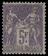 Neuf Avec Charnière N° 95, 5f Violet Sur Lilas T.B. - Andere & Zonder Classificatie