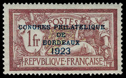 Neuf Avec Charnière N° 182, 1f Congrès De Bordeaux, T.B. - Other & Unclassified
