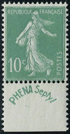 Neuf Sans Charnière N° 188, 10c Vert Phéna, 1ex Bandelette En Haut + 1ex Bandelette En Bas T.B. - Other & Unclassified