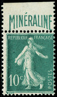 Neuf Avec Charnière N° 188A, 10c Minéraline, Bandelette Supérieure, Ch Sur Bandelette, T.B. - Andere & Zonder Classificatie